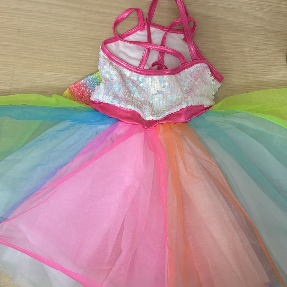 Ballerina girls Rainbow dress Recital size 4T - Picture 4 of 6